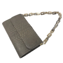 Load image into Gallery viewer, Elizabeth: Python- Matte Brown w/ crossbody strap