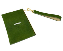 Load image into Gallery viewer, Sophia: Caviar Stingray - Olive Green Clutch w/wristlet