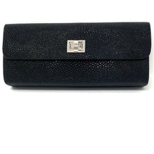 Load image into Gallery viewer, Ingrid- Stingray Caviar Black Clutch